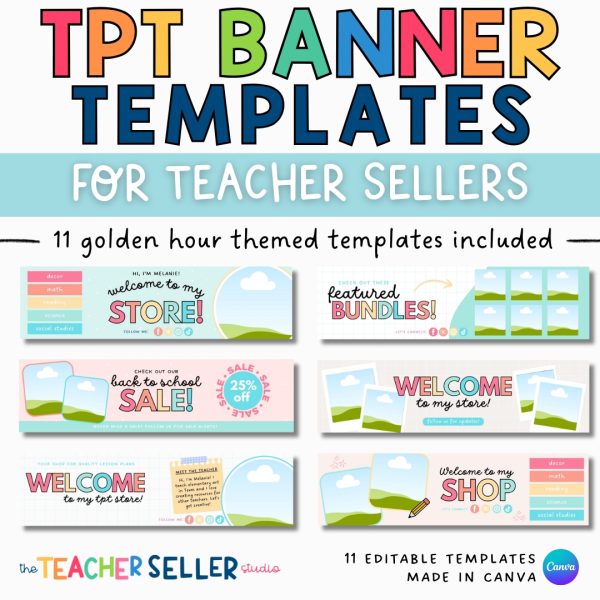 Golden Hour TPT Banner Templates