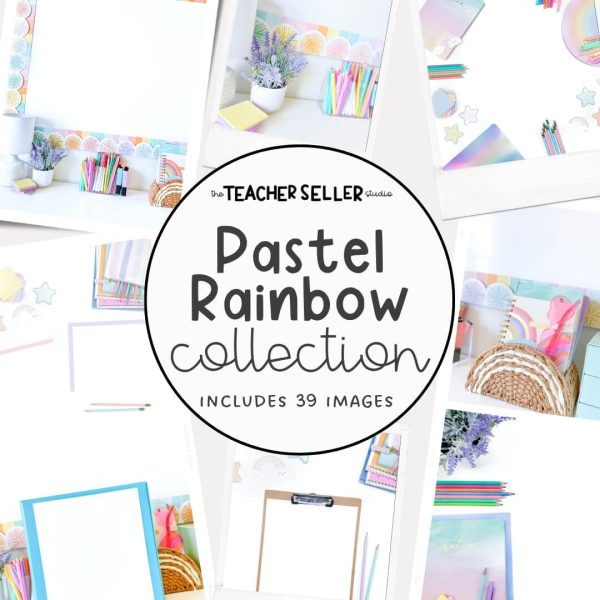 Pastel Rainbow Collection Mockup and Stock Images for Teacher Sellers