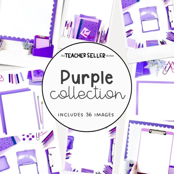 Purple Collection Mockup Images for Teacher Sellers