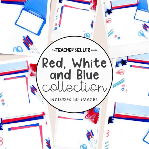 Red, White, and Blue Mini Collection Mockup Images for Teacher Sellers