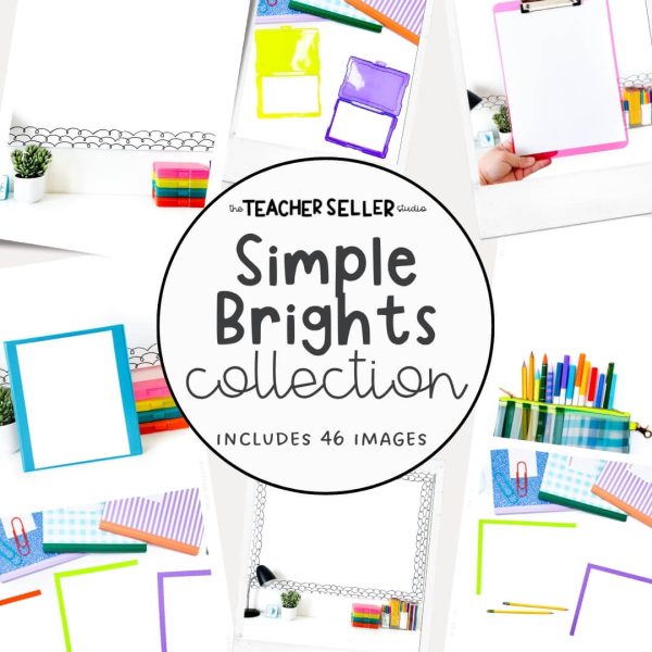 Simple Brights Collection Mockup Images for Teacher Sellers